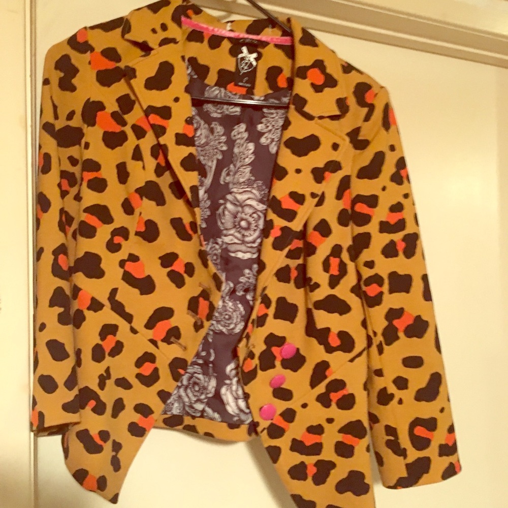 Leopard Print Iron Fist Blazer Sm